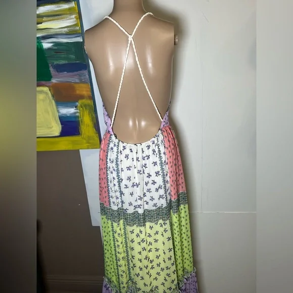 Forever 21 Boho Floral Patchwork Tiered Maxi Dress - Small - Picture 10 of 16